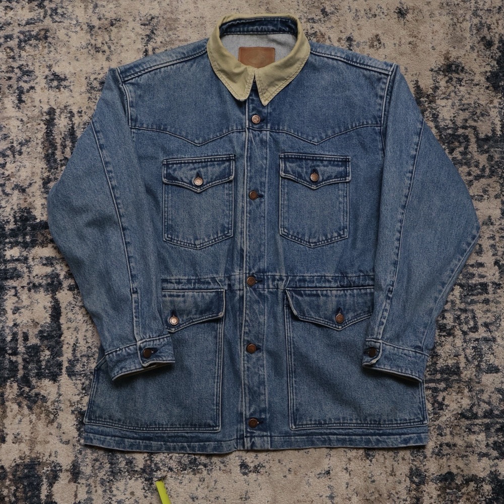 Australian Outback Collection Western Chore Coat Mens M Denim Barn Jacket Vtg